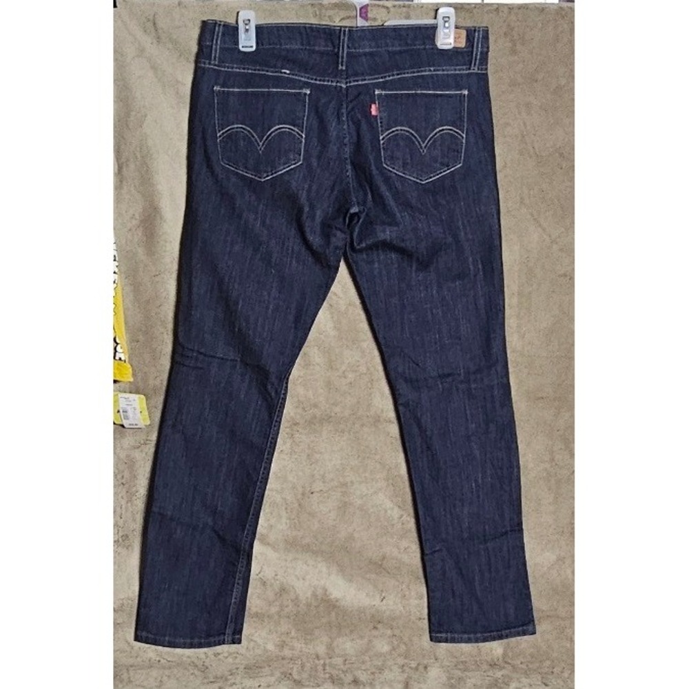 Levis 524 Too Superlow Jeans Dark Wash Slim Straight Denim Womens 15 Medium - Picture 4 of 11